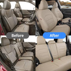 Custom Seat Covers for 2025 Subaru Forester,Rear w/Armrest,Faux Leather | Full Set Suv Seat Cushion,Easy Installation,Factory Look,Waterproof Car Seat Protector (Beige) - Image 4