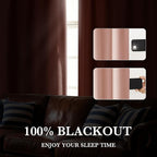 RYB HOME 100% Blackout Short Curtains for Small Window, Thermal Insulated | Total Room Darkening, Noise Reducing, Curtains for Kitchen Bathroom Basement, W42 x L45, Peach Pink, 2 Panels - Image 5