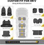 Full Set Floor Mats for Honda HRV 2016-2022 | All Weather TPE Custom Fit HR-V Floor Liners 1st & 2nd Row & Seat Back Mat & Cargo Mat - Image 9