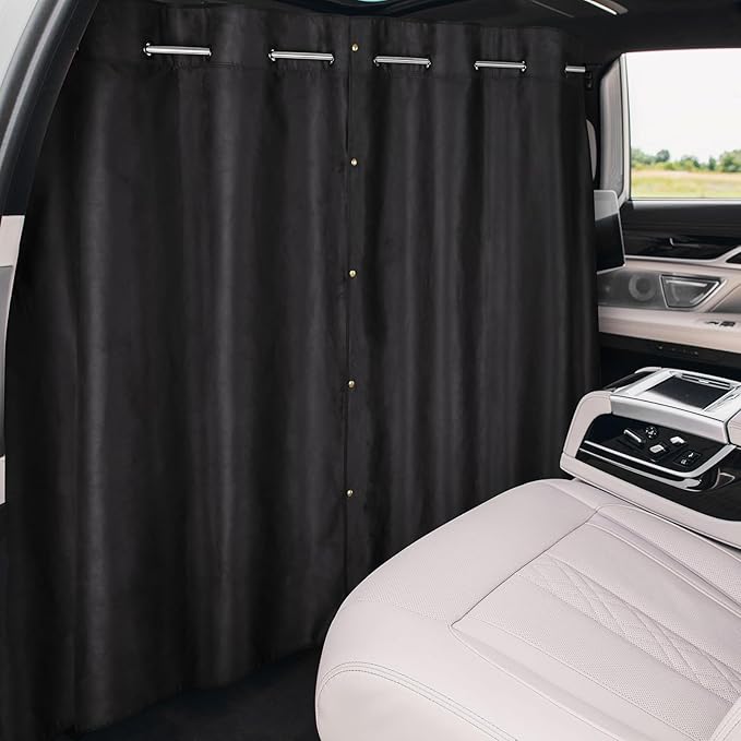 ZATOOTO Car Divider Curtain 5.25 ft * 3.48 ft,Soft Suede for Durable | Car Privacy Curtains with Pole Backseat Blackout Curtain，For Camping Travel and Breaks, Lengths Adjustable for Most Cars by ZATOOTO