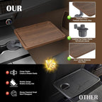 Car Tray & Car Desk for Laptop with Anti-Slip Protective Mat, 360° Rotating Wood Cup Holder Table, Eating Food, Working, Compatible with Tesla Model Y/3/S, Ford F150/Explorer/Maverick & Most Vehicles - Image 4
