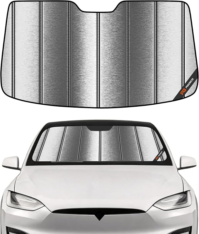 Pigenius Windshield Sunshade for Tesla Model X 2016-2026 Custom Front Window Sun Shade - Metallic by Pigenius
