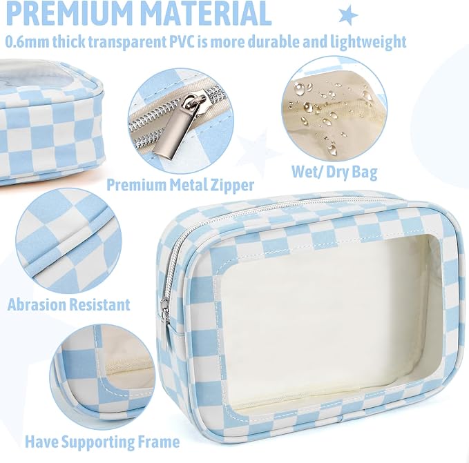 YOPCDJ 5PCS Diaper Bag Organizer Pouch Set, TSA Approved Toiletry Bag，Clear Waterproof TPU Makeup Bag Set Travel Organizer Bags for Women and Kids - Image 4