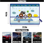 GLSOWEE Car Window Shade for Baby, Blackout Car Window Curtain, Animals | Storage Pockets & 7 Suction Cups, Cartoon Pattern Car Side Window Sun Shade Cover for Sun/Heat/UV Rays Protection, Blue - Image 2