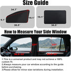 XCBYT Magnetic Car Window Shades for Side Window, 100% Blackout Privacy | 4-Pack 100% blackout privacy & UV cooling for camping & naps. Magnetic attach (iron frames only) for up to 33-inch windows - Image 6