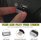 Augeny 4 PCS USB LED Car Interior Atmosphere Lamp, Plug-in USB Decor Night Light, Portable Auto Ambient Lighting Kit, Universal Vehicle Interior Accessories for Most Cars (Yellow) - Image 3
