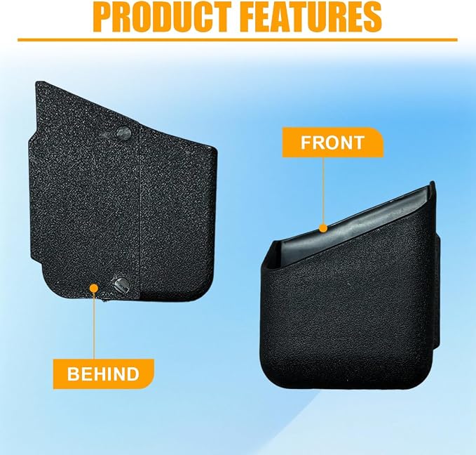 YoRise 2PCS Car Seat Side Pocket Organizer, A-Pillar Sunglass Holder, Stick-On Small Item Automotive Storage Box, Car Seat Gap Filler Organizer for Card, Cigarette, Phone, Registration (Black) - Image 3