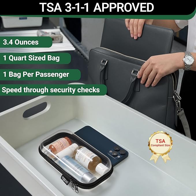 YQBRAO Clear Hard Shell Zipper Cases, 6 Travel Organizers, 2M 4S, Black | Rigid clear shells in two practical sizes separate toiletries, skincare, cosmetics, chargers and frequently used accessories - Image 7