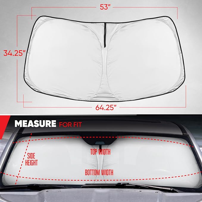 Motor Trend Custom Fit Dodge Ram 1500 Windshield Sun Shade - Fits All (2019-2026) Trims - Foldable Pop-Up Car Windshield Sunshade Dodge Ram 1500 Accessories - Automotive Ram Truck Interior Protection - Image 7