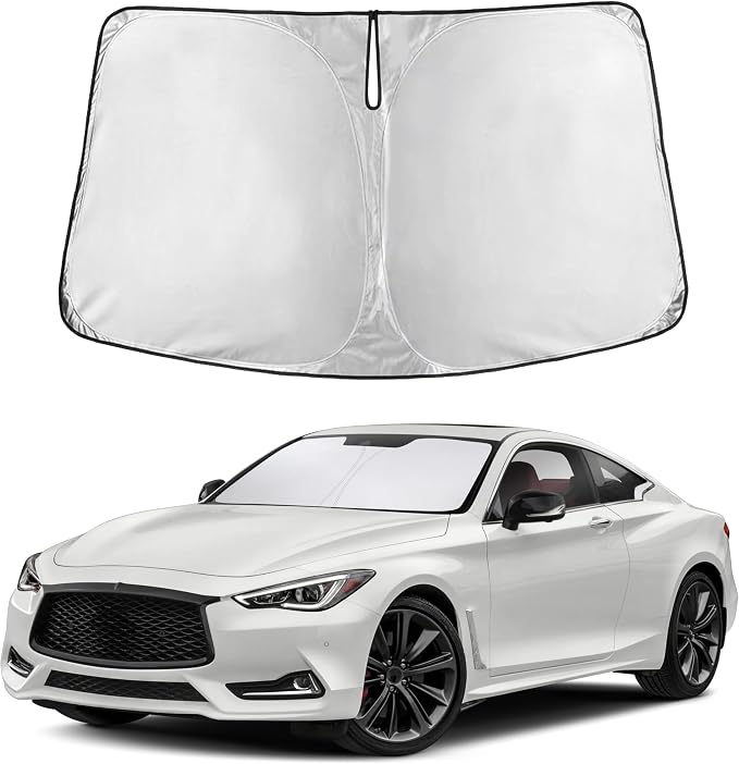 EcoNour Windshield Sunshade Compatible for Infiniti Q60 Coupe 2017-2020 2021 2022, Sun Visor for Front Windshield & Window Sun Shade Cover, UV Heat Blocker & Protector, Car Accessories by EcoNour