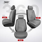 2 Pack Gray Ventilated Cooling Car Seat Covers for Summer | 3D Air Mesh, PU Leather, Breathable, with Storage pocket, Non-slip, Universal Fit for Car Truck SUV, Easy to Install - Image 9