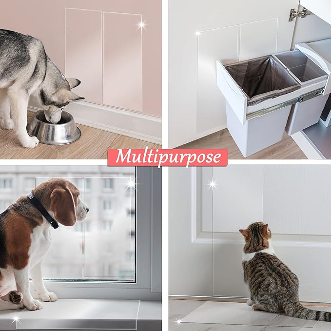 Door Protector from Dog Scratching, Clear Vinyl Dog Scratch Door Protector Heavy Duty Anti Claw Shield Guard for Wall Window Furniture - Image 3