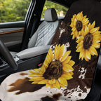 Sunflower Brown Cow Car Seat Cover Sweat Auto Seat Towel Cover for Front Seat Only with Storage Bag Sunflowers Cow Print Car Interior Accessories for Yoga Swimming Hiking Universal Towels - Image 3