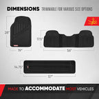 Motor Trend 3 Row Odorless Rubber Floor Mats & Liners for Car SUV Van, Durable Heavy Duty Polymerized Latex Full Interior Protection, Extra-High Ridgeline Design, Black, Model Number: MT-773-801-BK - Image 5