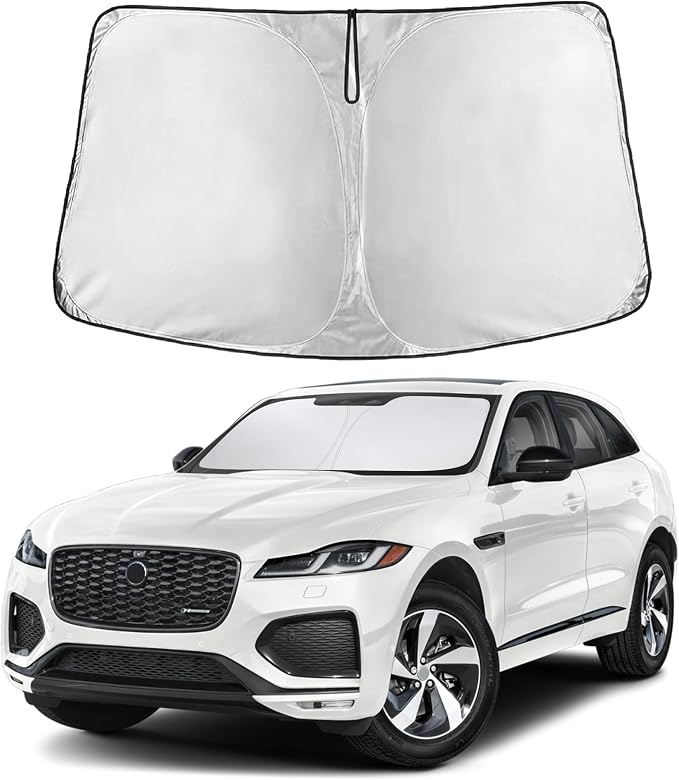 EcoNour Windshield Sunshade Compatible for Jaguar FPace 2016-2023 2024 2025 | Sun Visor for Front Windshield & Window Sun Shade Cover, UV Heat Blocker & Protector, Car Accessories by EcoNour