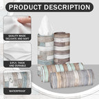 Arttown Car Tissue Holder for Cup Holder Facial Tissues 12 Pack Wood Grain | Bulk 3-Ply,Refillable Marble Print Cylinder Tissue Boxes,Fit Car Home Office School (600 Sheets Total,50 Sheets Each) - Image 3