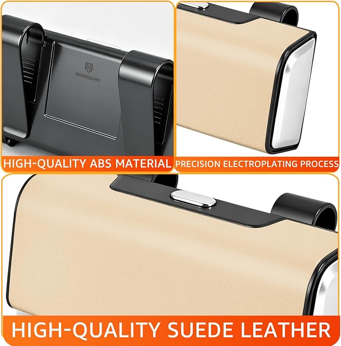 Car Sunglasses Holder for Sun Visor, Button Leather Eyeglass Hanger and Interior Storage Box - Image 3