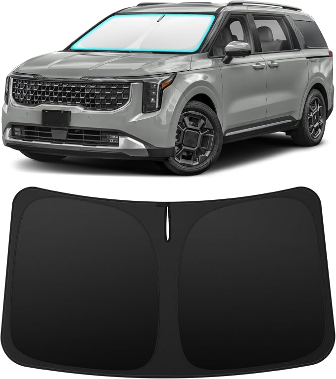 INSAUTO Custom Fit Windshield Sun Shade for Kia Carnival 2022-2026 | Foldable Front Window Sunshade Car Accessories, UV & Heat Reflector, Keeps Interior Cool, Includes Storage Bag by INSAUTO