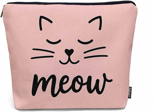 Cat Cute Cosmetic Bags For Women, Funny Kitten Cat Face Meow Roomy Makeup Bag Toiletry Bag Accessories Organizer Storage Bags Makeup Pouch For Travel Business Gym Camping Bathroom, Pink by Unknown