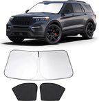 3PCS Car Window Shades Front Windshield Sun Shade Foldable Window Shade Custom Fit for 2020-2024 Fo-rd Explorer Accessories Car Shades for Front Windows Anti-UV Rays Block Heat by FannycCargoCover