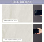 RYB HOME Natural Linen Textured French Door Window Curtains 100% Blackout | Self Adhesive, Thermal Insulated Privacy Energy Saving, Shades for Nursery Office Patio Glass Door, W34 x L80, 1 Panel - Image 4