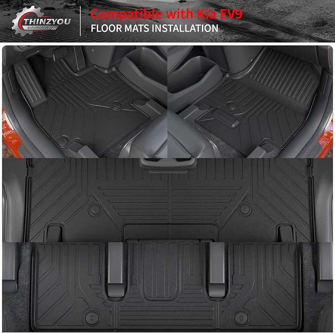 Floor Mats for 2024 2025 2026 Kia EV9 6&7 Seats | Cargo Liner Cargo Mat Trunk Mat Trunk Liner TPE Back Seat Cover Protector All Weather EV9 Accessories - Image 2