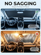 Proadsy Custom Fit 2022-2026 Range Rover Windshield Sun Shade, Blocks Heat | Ice Crystal Micro-Refraction Blocks 99% UV, Drops Cabin Temp 54°F. Foldable Full Coverage for Summer Parking/Camping Privacy - Image 6