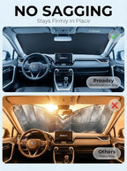 Proadsy Custom Fit 2014-2026 Jeep Grand Cherokee Car Windshield Sun Shade | Ice Crystal Micro-Refraction Blocks 99% UV, Drops Cabin Temp 54°F. Foldable Full Coverage for Summer Parking/Camping Privacy - Image 6
