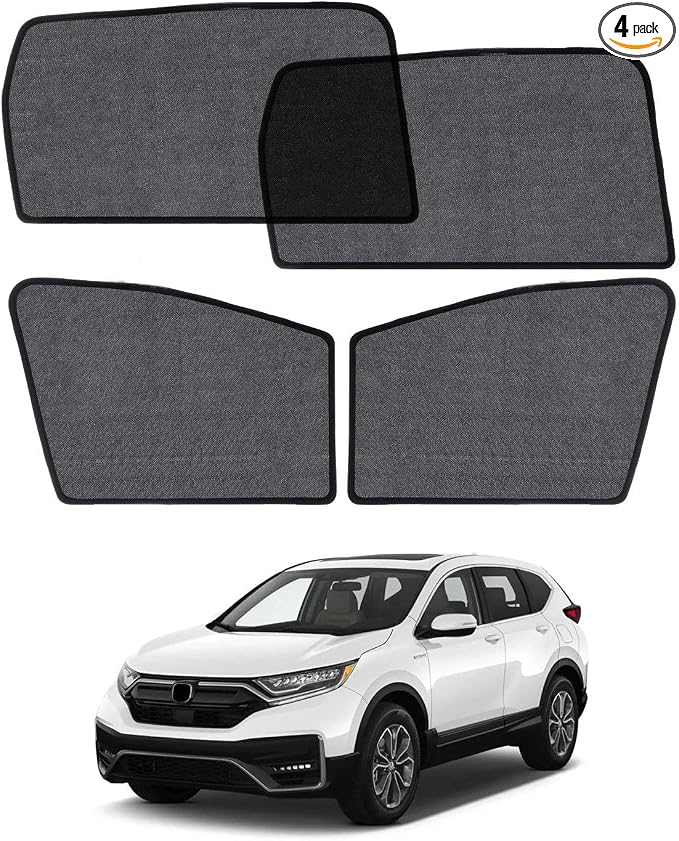 Car Window Shade for Honda CRV 2017-2022, 4 Pack Magnetic Mesh Sun Shades for Front & Rear Windows, UV Glare Protection & Baby Car Shade for Napping Camping Breastfeeding by Unknown