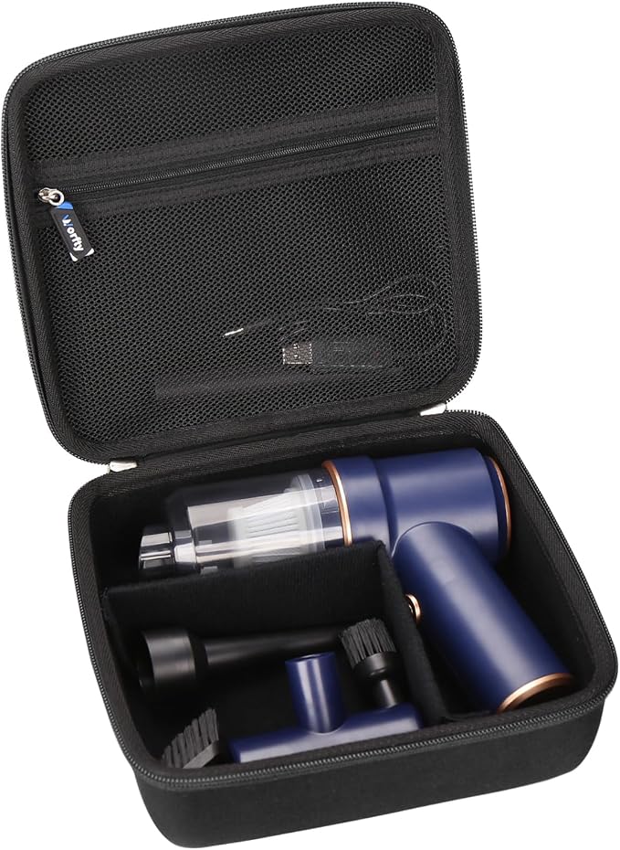 Hard Travel Case for KMM Handheld Car Vacuum Cleaner, Portable Auto Vacuum Cleaner Accessories Storage Bag Carrying EVA Case for KMM LT-117C 9000Pa Air Duster (Full Black) - Image 3