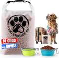 Pet Food Storage Bag for Travel - Transparent Leak-Proof Dog Food Container with Roll-Top Closure, Keeps Kibble Fresh for Camping Trip, Dog Boarding, Weekend Getaways (14 Cups+bowl) by Aosnare