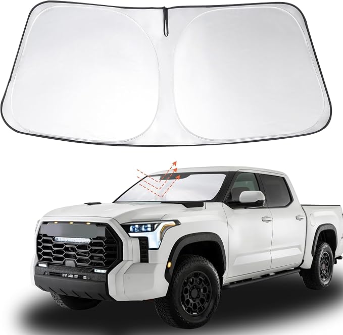 Windshield Sun Shade Sunshade for 2022-2025 2026 Toyota Tundra | Full covered for windshield, Foldable & Durable, Block UV Rays, Reduce Heat, Easy to install, Keeps Car Cooler by LHFLIVE
