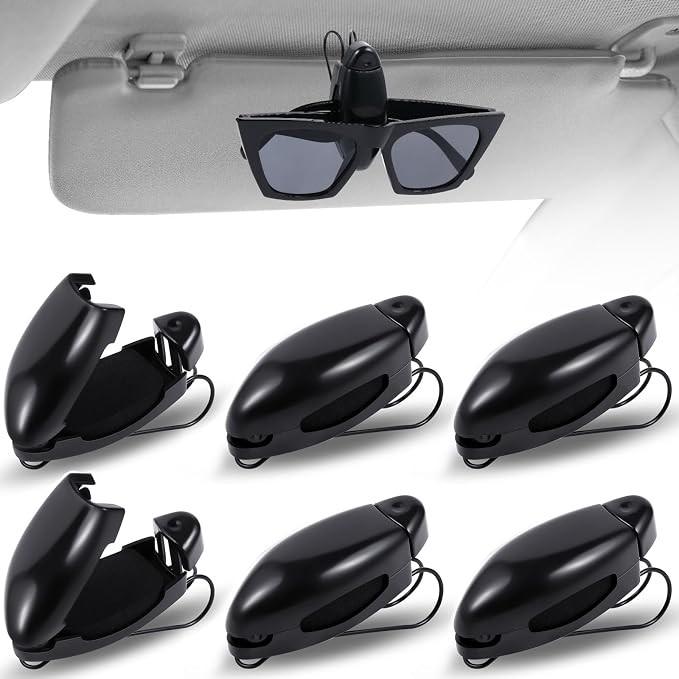 Tallew 6 Pack Sunglass Holder for Car Visor Clip Car Sunglasses Holder Clips Ticket Card Clip Visor Accessories by Tallew