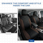 Skechers Memory Foam Seat Covers,Leather Car Seat Covers, Ultimate Comfort & Support Front Seat Covers Airbag Compatible, Automotive Universal Fit Most for SUVs, Vans, Sedans, Cars, Trucks,Brown - Image 8
