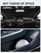 Proadsy Custom Fit 2010-2016 Benz E Class Windshield Sun Shade, Blocks Heat | 240T Heat Shield, Drops Temp 54°F, Blocks 99% UV, Prevents Dashboard Cracking, Summer Parking & Beach Trips, Easy Twist-Fold - Image 9