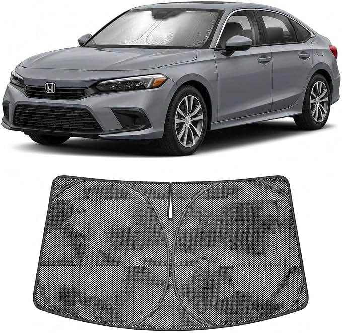 Proadsy Custom Fit 2022-2026 Honda Civic Windshield Sun Shade, Blocks Heat | Ice Crystal Micro-Refraction Blocks 99% UV, Drops Cabin Temp 54°F. Foldable Full Coverage for Summer Parking/Camping Privacy by Proadsy
