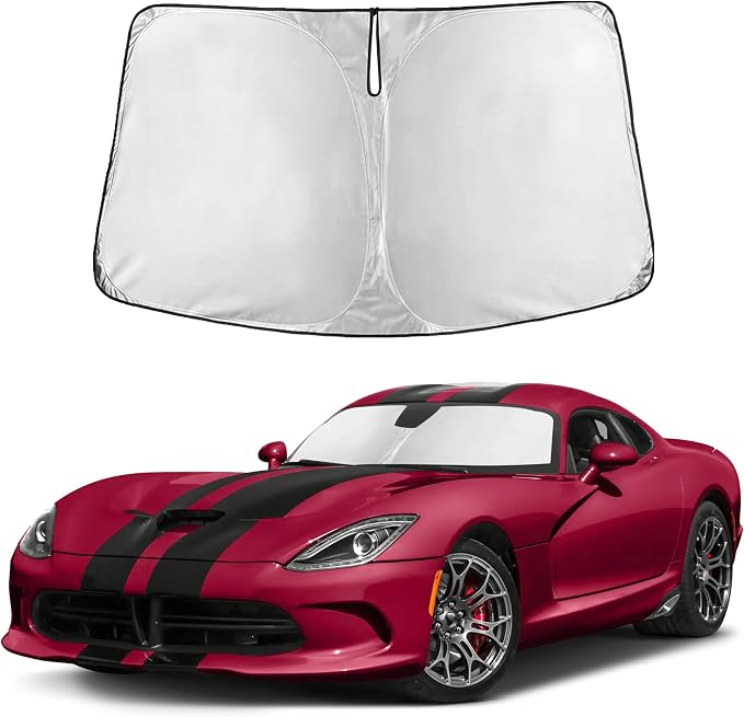 EcoNour Windshield Sunshade Compatible for Dodge Viper 1992-2017 | Sun Visor for Front Windshield & Window Sun Shade Cover, UV Heat Blocker & Protector, Car Accessories by EcoNour