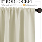RYB HOME RV Curtains for Camper Windows, Mini Small Curtain Tiers | Thermal Insulated, Sunlight Heat Light Blocking, Privacy Portable Curtains for Travel Trailer, W34 x L24, Beige, 2 Panels - Image 2