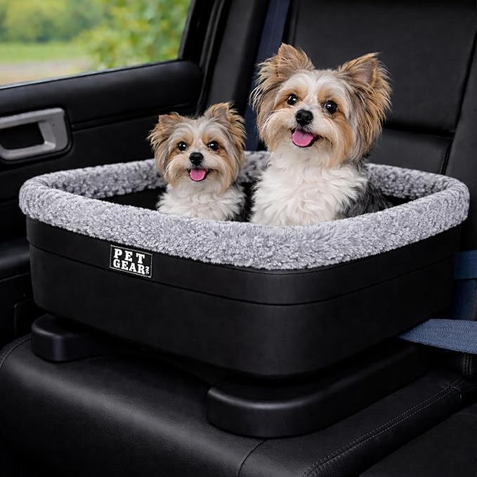 Pet Gear Booster Seat for Dogs/Cats, 22 Inch, Sea Salt | Removable Washable Comfort Pillow + Liner, Safety Tethers Included, Installs in Seconds, No Tools Required by PetGear