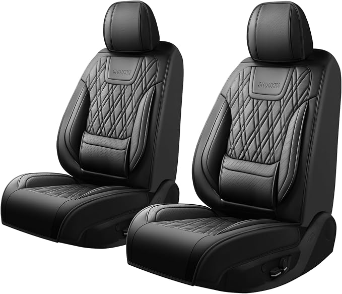 Car Seat Covers Compatible with GMC Terrain 2010-2025 2026 - Waterproof & Breathable Luxury Leather All-Weather Seat Cushions Protectors, Airbag Compatible, Only 2 Front seat Covers (Black) - Image 9