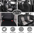 EKR Corolla Seat Covers Custom Fit for Toyota Corolla 2023 2024 2025 2026 LE, Leather Car Seat Cover Full Set-Faux Leather(Black+Light Gray-1) - Image 4