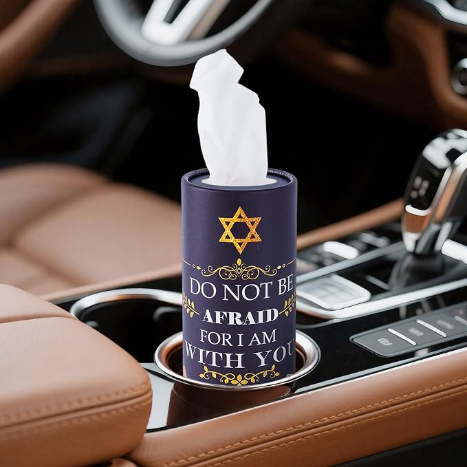 Bible Verse Car Tissues Cylinder, 8 Pack Inspirational Scripture Round Tissue Box for Car Cup Holder, 2 Ply 50 Count Facial Tissues for Console Travel, Faith Christian Car Accessories Gift Set - Image 7