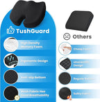 Seat Cushion, Office Chair Cushions, Car Seat Cushion, Non-Slip Sciatica & Back Coccyx Tailbone Pain Relief Chair Pad for Computer Desk, Wheelchair, Driving (Black, X-Large) | for Car Seat, Airplane, Desk Chair - Sciatica & Hip & Coccyx Pain Relief Cus... - Image 6