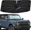 Windshield Sun Shade Umbrella for Ford Bronco(not for Bronco Sport) 21-25 | Foldable Car Sunshade for Bronco(4-Door), 360 Rotation Automotive Interior UV Protection for Outdoor Parking by Bocvam