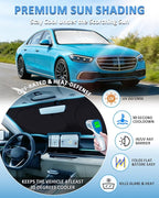Windshield Sun Shade for Mercedes Benz S Class W222 S400 S550 2015-2026 | Custom-Fit Mercedes Benz S Class Sun Visor Protector, 99% UV Block Heat Sun Shield Front Window Sunshade - Image 2