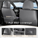 Coverado Car Seat Covers Front, Seat Covers for Cars, Waterproof 2-Pack Car Seat Cushions, Leather Carseat Seat Protectors, Universal Seat Covers Fit for Most Sedans SUV Pick-up Trucks(Gray&Purple) - Image 6