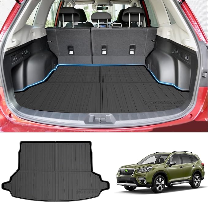 Powerty Trunk Mat for 2019-2024 Subaru Forester Without Subwoofer, All Weather TPE Cargo Mat Liner for Forester Rear Trunk by Powerty