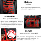 Rear Seat Dog Barrier Net Divider for Jeep Wrangler JK JL JT 2007-2025 | Fits Jeep Wrangler JK JL & Gladiator JT 2/4 Door, Red, Thickened Polyester Pet & Child Safety Barrier, No-Tool Install - Image 4