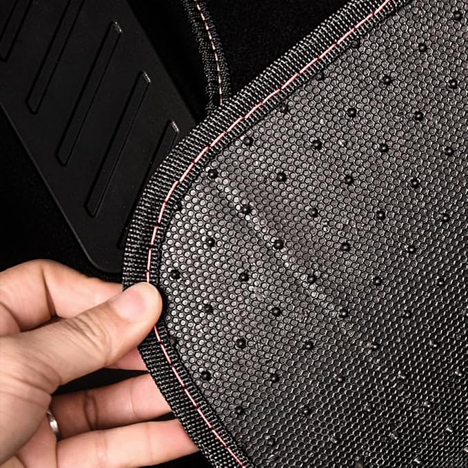CAR PASS Waterproof Universal Fit Car Floor Mats, Car Mats Fit for SUV,Vans,sedans, Trucks,Set of 4pcs Car Carpet with Driver Heel Pad (Light Pink) - Image 5