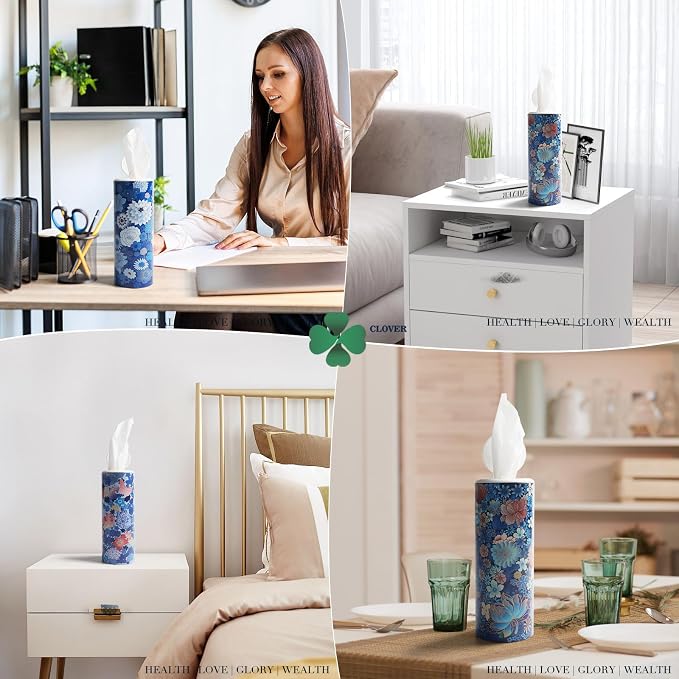 Facial Tissues with Cap - 4 PK Car Tissues Cylinder,Car Tissue Holder with Facial Tissues Bulk,Round Tissue Boxes,Travel Tissues for Cup Holder,Round Tube tissues - Image 7